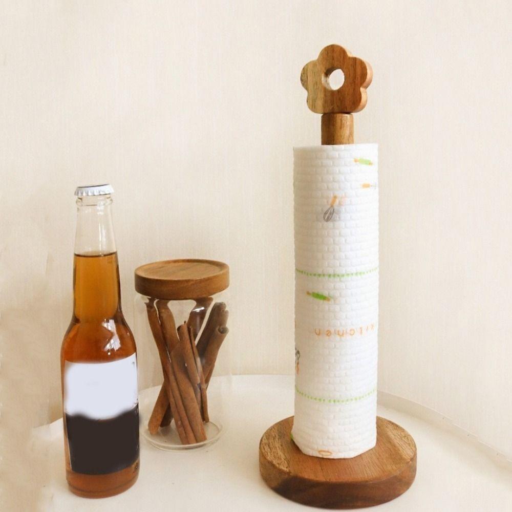 Free Standing Flower Shaped Paper Towel Stand Punch Free Vertical Tissue Rack  Living Rooms