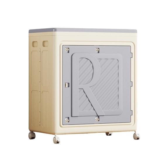 Pojemnik na ubrania z pokrywą, kółkami, dużą pojemnością, podwójnymi drzwiami, składany, na pranie, ubrania, pościel