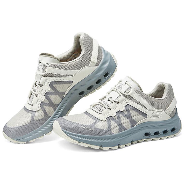 Skechers Passo Fluido Confortevoli Versatili Durevoli Traspiranti Scarpe Funzionali Basse da Esterno Scarpe da Donna Grigio Chiaro 180152-OWGR