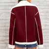 Winter Women's Fashion Lapel Plush Jacket Warm Casual Coat