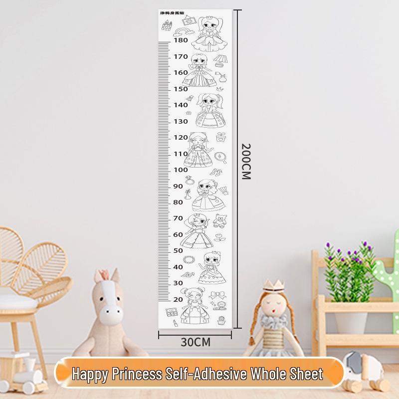 Self-Adhesive Children's Cartoon Graffiti Height Chart Ruler Wall Sticker