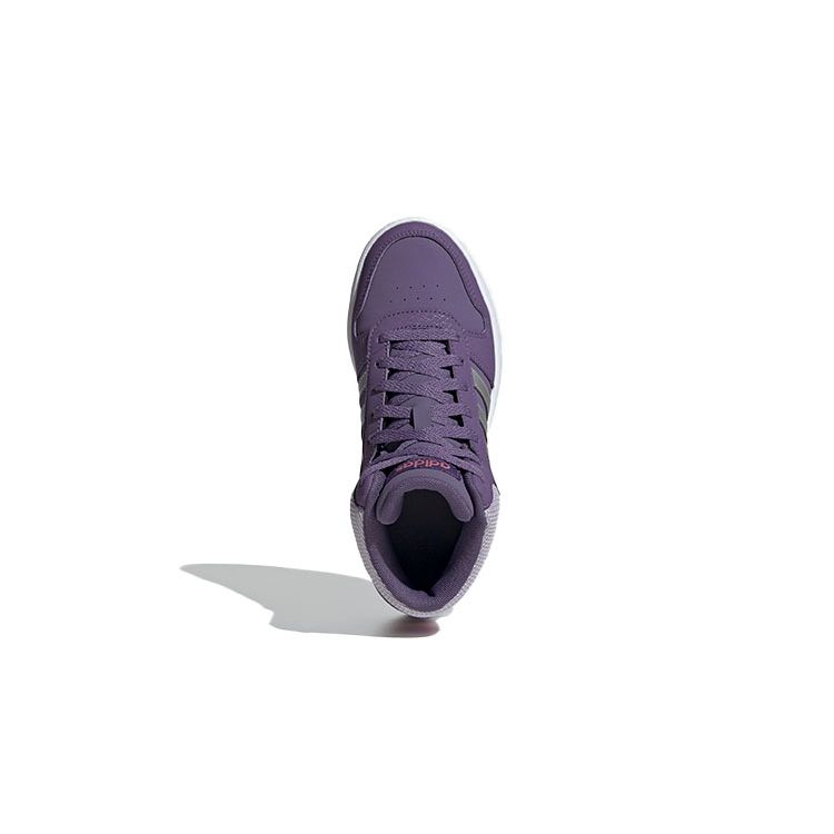 Adidas Neo Hoops 2.0 Mid Breathable Retro Basketball Shoes Kids Sneakers Purple EH0170