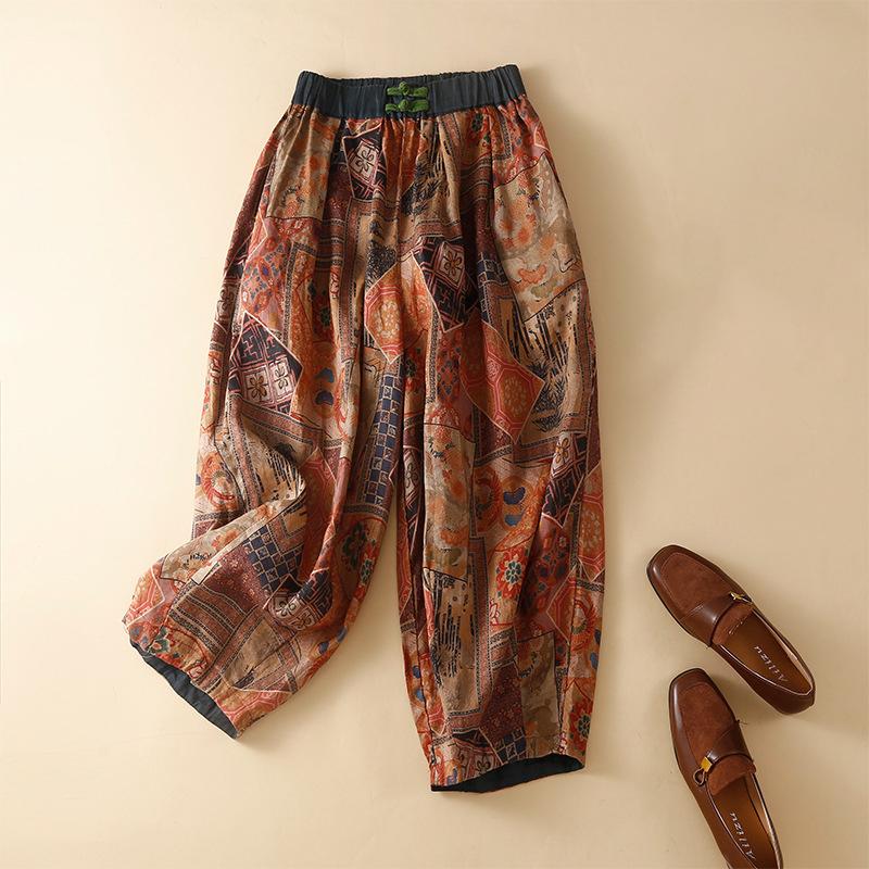 Real Shot Summer Retro Loose Thin Harlan Casual Pants Women