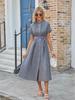 European & American Women's Summer Plaid Tie-Waist Mid-Length Dress - Slimming French Style