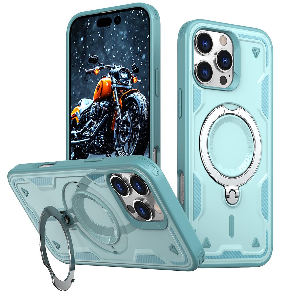Magsafe Magnetic Wireless Charge Phone Case For iPhone 16 15 14 13 12 Pro Max Plus Shockproof Armor Metal Ring Holder Back Cover