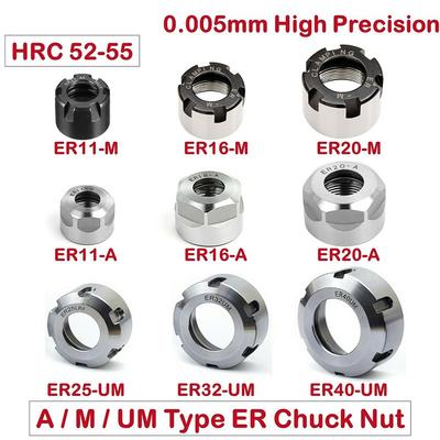 High Precision Collet ER 11/16/20/25/32/40 A/M/UM Clamping-Nut Milling Chuck-Cap