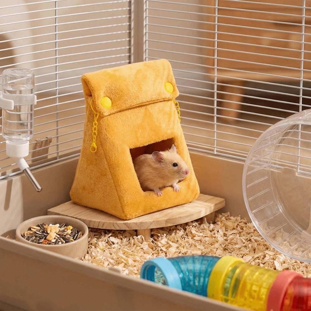 Warm Bread Bag Hamster Nest Windproof Plush Pet Bed Cute Hamster Cotton Nest  Cage Accessories