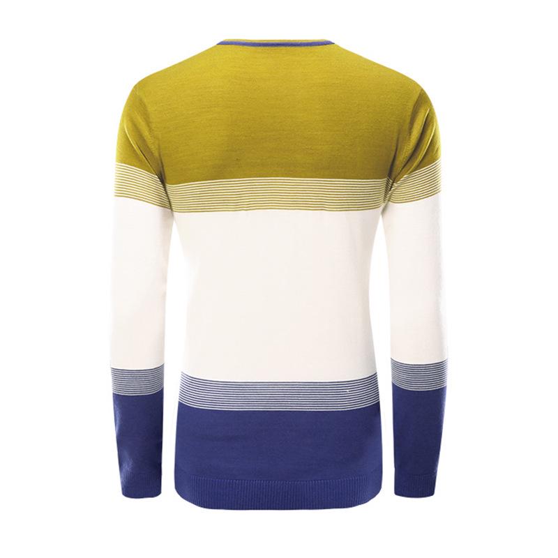 Goldberg Men's Autumn V-Neck Color Block Knitted Sweater Pullover