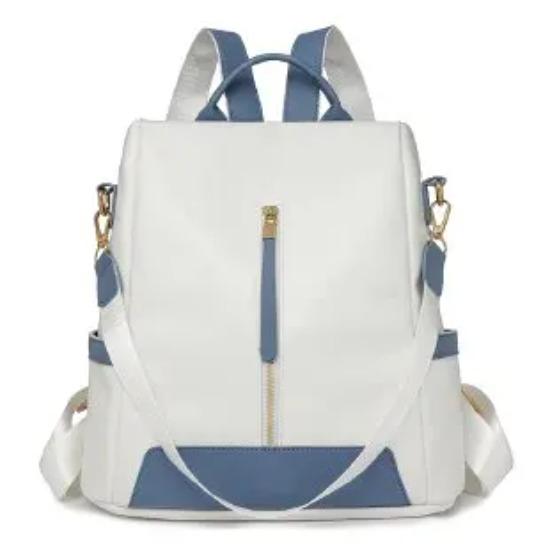 

Женские рюкзаки с молниями из полиуретана, повседневные сумки большой вместимости, базовый стиль, тренд, контрастные цвета, новая мода