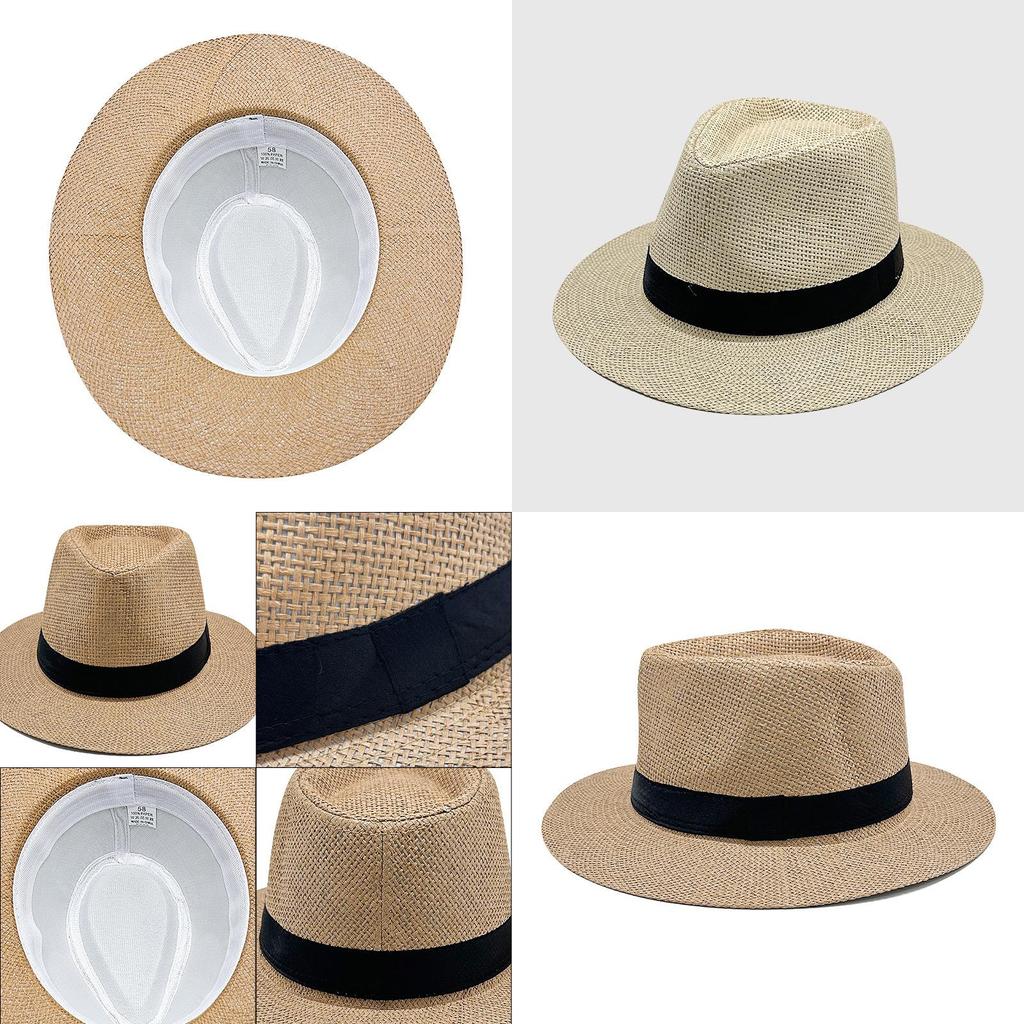 Classic Straw Sun Hat With Wide Brim For Summer Outdoor Sunshade And Travel