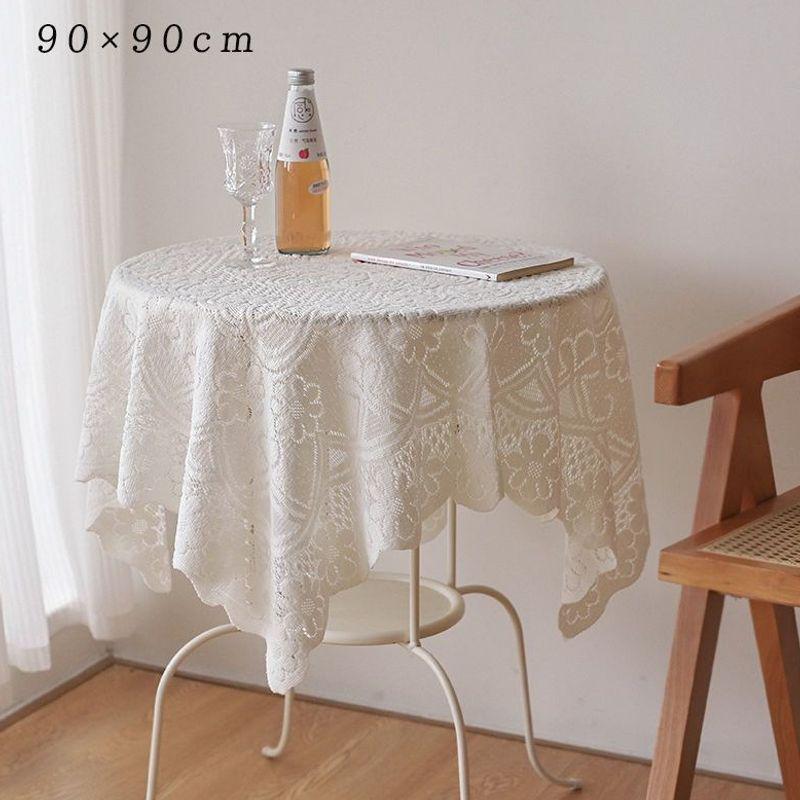 Off-White Lace Tablecloth - Round/Square, High-End Light Luxury Mat