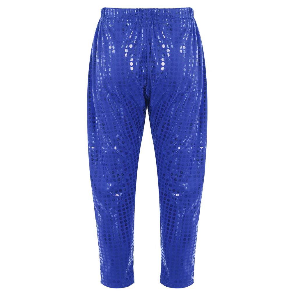 Pantaloni Street Dance Unisex per Bambini Vita Elastica Pantaloni a Carota Pantaloni Harun Pantaloni da Performance con Paillettes Lucide