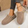 Plus - Size Women's 2025 New - Style Korean - Style Fleece - Lined Fuzzy Sheepskin - Lined Driving Moccasins for Winter - Outdoor Wear, Flat - Soled