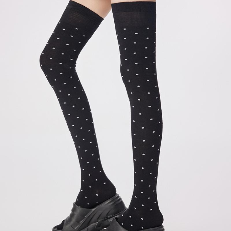 1/4 Paar Frühling Neue Lässige Bequeme Damen Socken Elegant Einfach Punkte Damen Knie Over Socken Modische Vielseitige Lange Socken