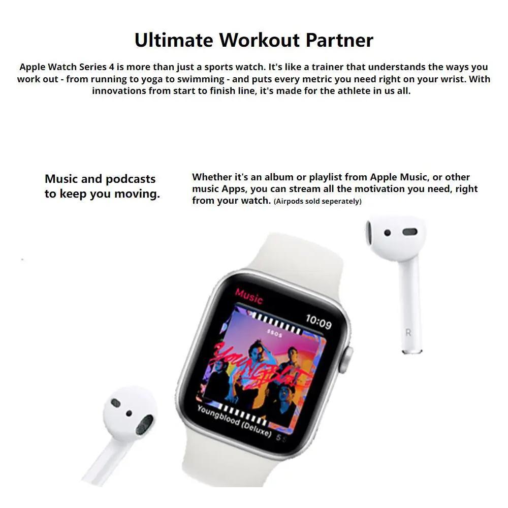 Έξυπνο ρολόι Apple Watch Series 4, Ασημί, 40 mm, Κάσα Αλουμινίου