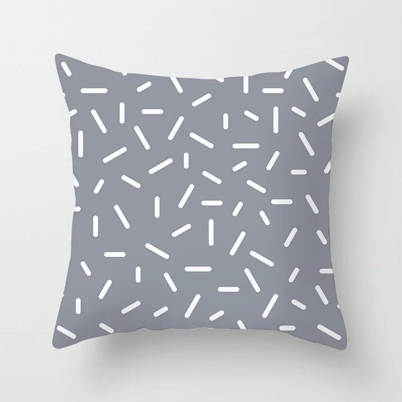 Grey Pattern Decorative Pillowcase Office Living Room Home Pillowcase Car Ornaments