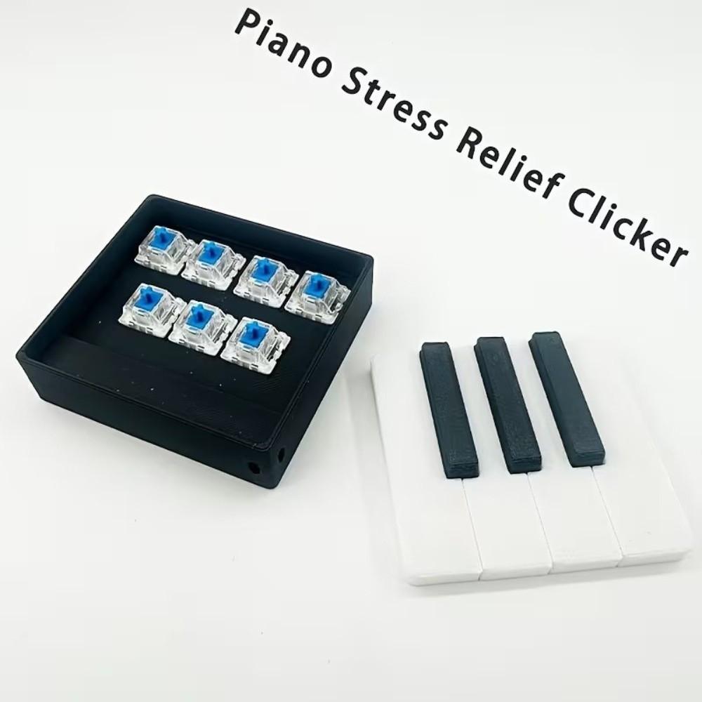 Novelty Piano Stress Clicker Keychain 5-key Press Piano Key Fidget Figurine Backpack