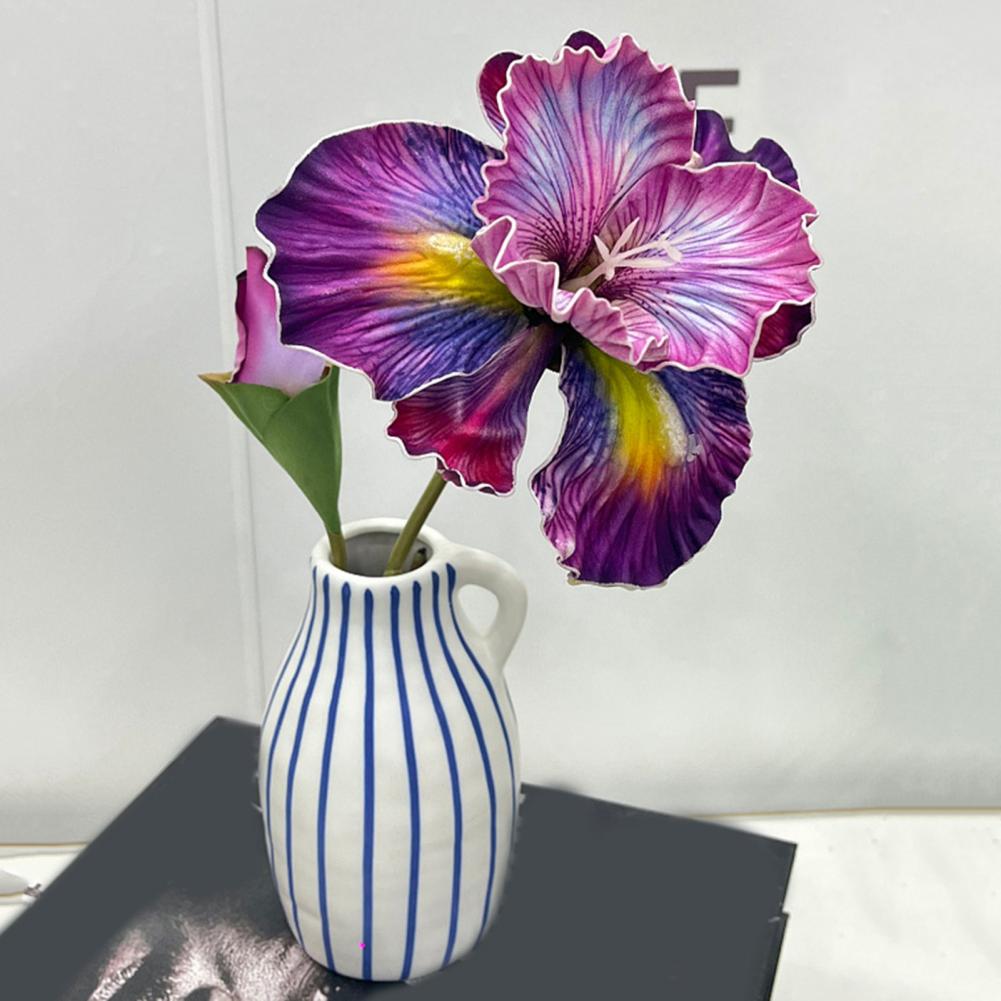 18" Artificial Iris Flower Real Touch Fake Bouquet with Flower Bud for Home Table Centerpiece Wedding Floral Arrangement Flowers