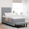 Boxspring Bed with Headboard Light Gray 100 x 200 cm Fabric
