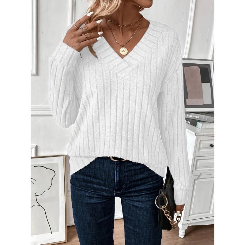 

DAFIFY Женская мода Повседневные Весенне-осенние Однотонные Блузки и Рубашки с Принтом, Длинным Рукавом и V-образным Вырезом XL