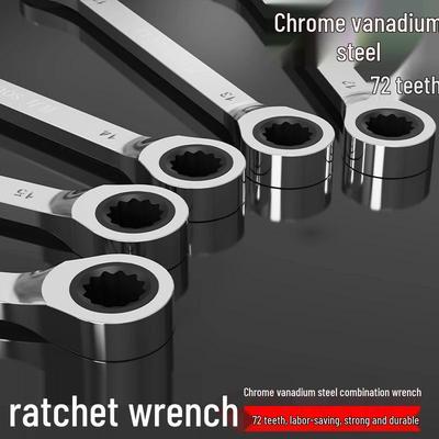 Bidirectional Plum Blossom Ratchet Wrench Set, Industrial Dual-Purpose, Small Opening Tool.