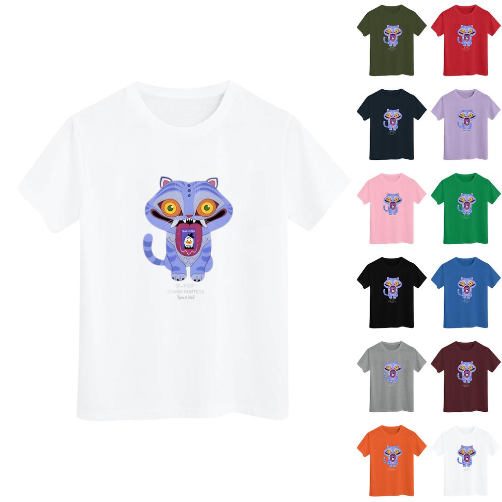 Men's Round Neck Printed Short-sleeved T-shirt Top