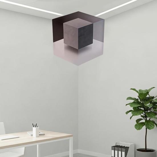 1/2 Set 3D Optik İllüzyon Köşe Duvar Çıkartması Gerçekliği Yeniden Şekillendiren Duvar Sanatı Kendinden Yapışkanlı Çıkarılabilir Stereoskopik Küp Çıkartması Ev Ofis Salon
