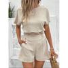 Loose Short Sleeve Wide Leg Set Loose Short Sleeve Shorts Suit