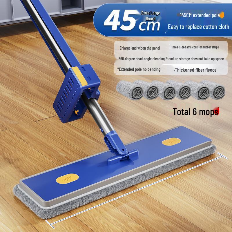 Hands-Free Flat Mop: High Absorption, One-Wipe Clean, with Easy-to-Use Mop Cloth