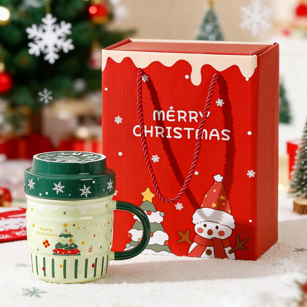 New Christmas Dust Mark Cup Gift Box Set Small Gifts Couple Water Cup Household High Value Gifts
