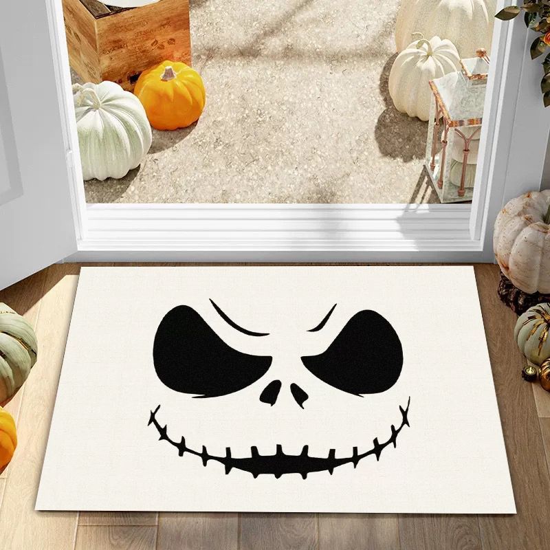 Minimalist Halloween Doormat, Anti Slip and Absorbent Carpet, Washable and Stain Resistant Floor Mat for Home Decoration