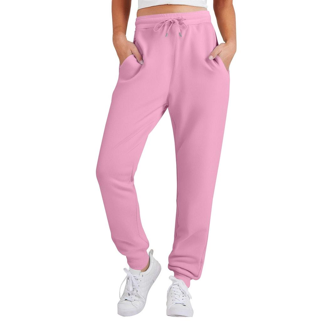 Dámské volné sportovní kalhoty s vysokým pasem, tepláky, módní, ležérní, s kapsami