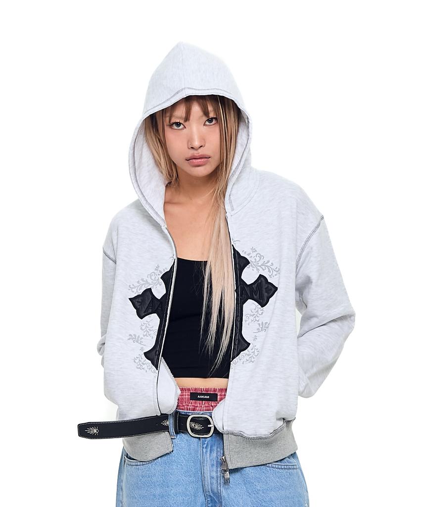 Aakam Akm Cros2 Zip-Up Hoodie (Gray)