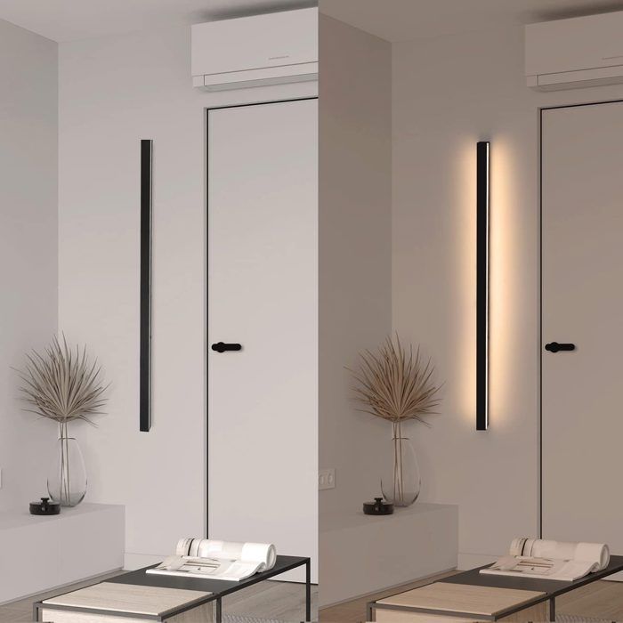 Kinkiet LED - NETTLIFE - 100CM - 34W - Ciepła biel góra-dół - Czarny metal