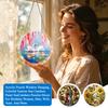 Acrylic Jigsaw Puzzle Suncatcher Window Hanging Ornament with Swan and Water Lily Print for Home and Office Decoration
