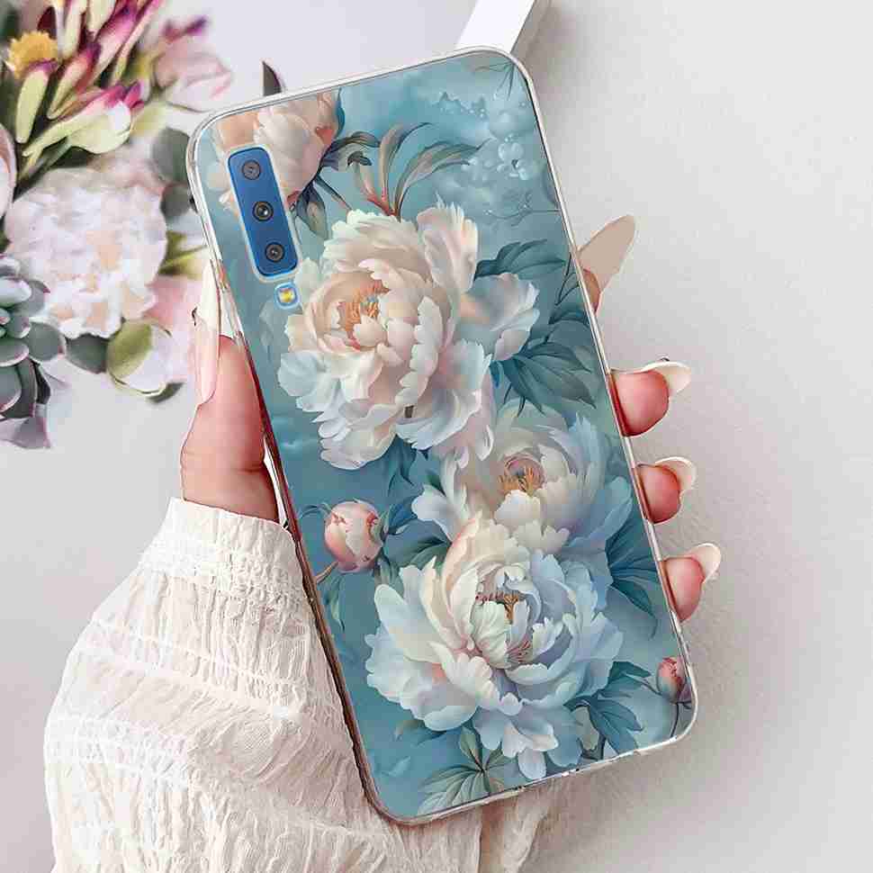 For Samsung Galaxy A7 2018 Case SM-A750F Fashion Colorful Butterfly Soft Silicone Cover For Samsung a7 A7 2018 6.0" Cases Bumper
