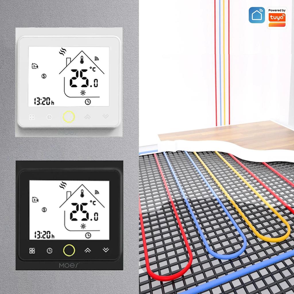 MOES WiFi Water/Electric Floor Heating Thermostat Gas Boiler Temperature Controller Smart Alexa Tuya Google Voice Zigbee Control
