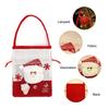 Christmas Gift Bag with Santa Apple Print, Jute-Like Candy Pouch for Xmas Decorations Holiday Party Favor