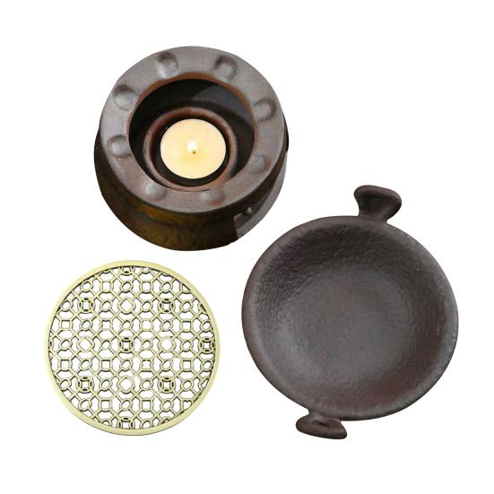 Ceramic Tea Warmer Aromatherapy Candle Diffuser for Tea Pot Heating Home Office Meditation Decor Retro Style Atmosphere Enhancer