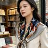 Silk silk scarf light luxury chain retro mulberry silk temperament printed versatile square scarf outer scarf shawl