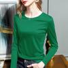 New autumn simple cotton pullover loose double-sided mercerized cotton long-sleeved women's top