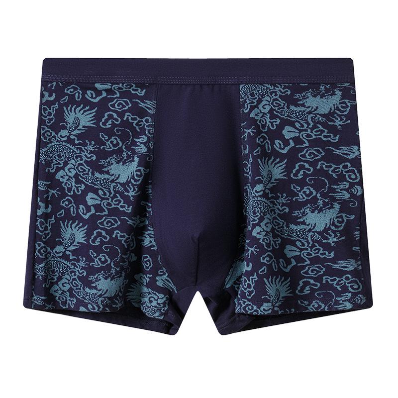

Мужские хлопковые боксеры-слипы большого размера с высокой посадкой и дышащие 6XL темно-синий