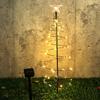 8 Modes Solar Iron Christmas Tree Lights LED Warm/Colorful Light Christmas Tree Decorative Lamp Luminous Ornament Landscape Lamp