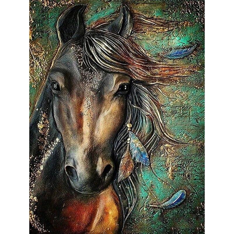 5D DIY Diamantmålning Hästlöpande Diamantbroderi Strassdekorationer för hemmet