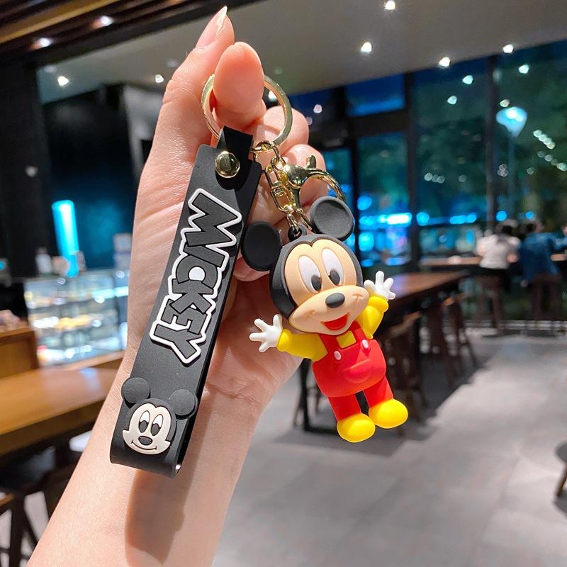 Anime Mickey Keychain Cartoon Stitch Cute Minnie Keyring Student Bag Hanging All-match Car Key Chain Christmas Gifts