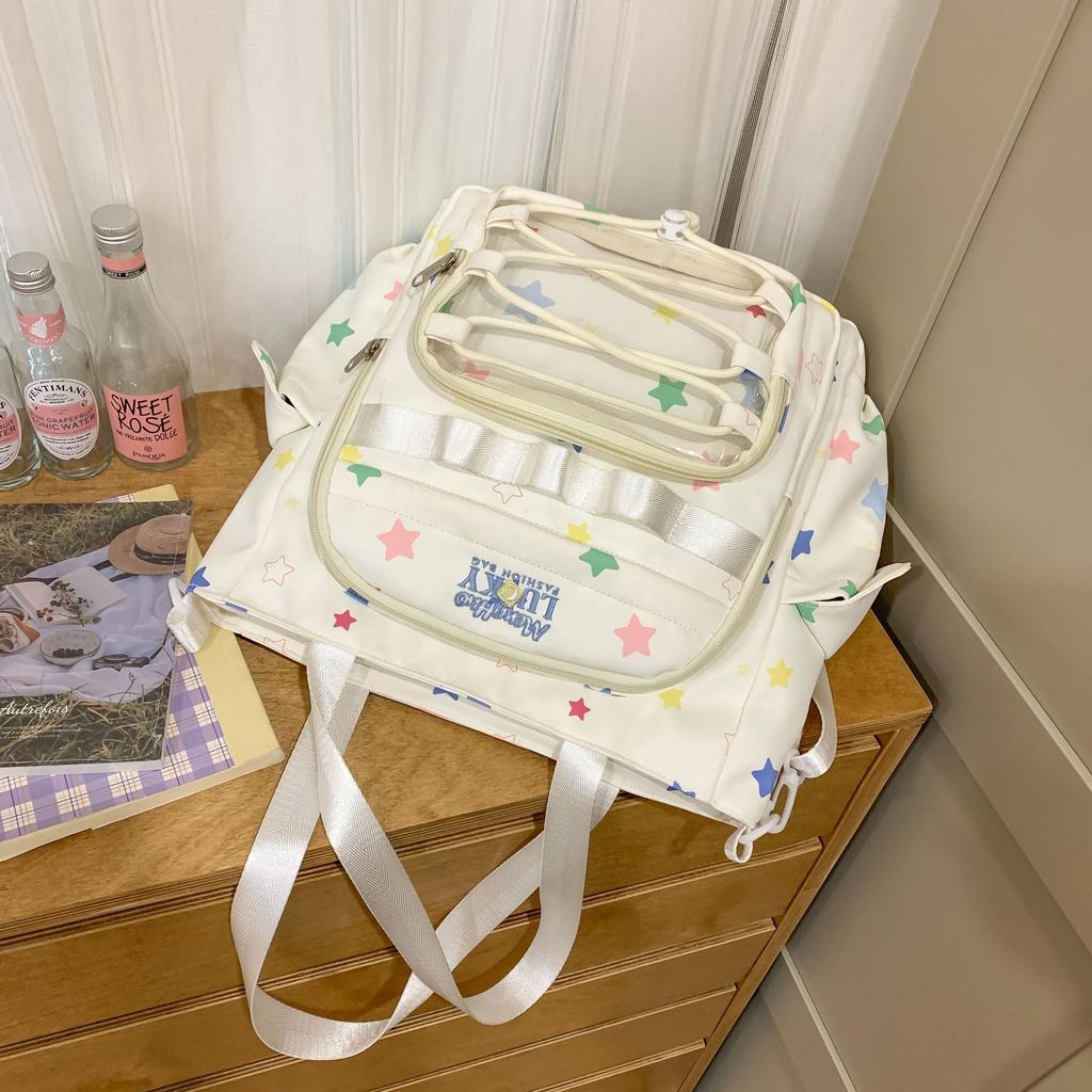 Tornister, wysoka wartość, świeża i urocza kosmetyczka z nadrukiem gwiazd dla kobiet na czas wolny, prosta i lekka listonoszka