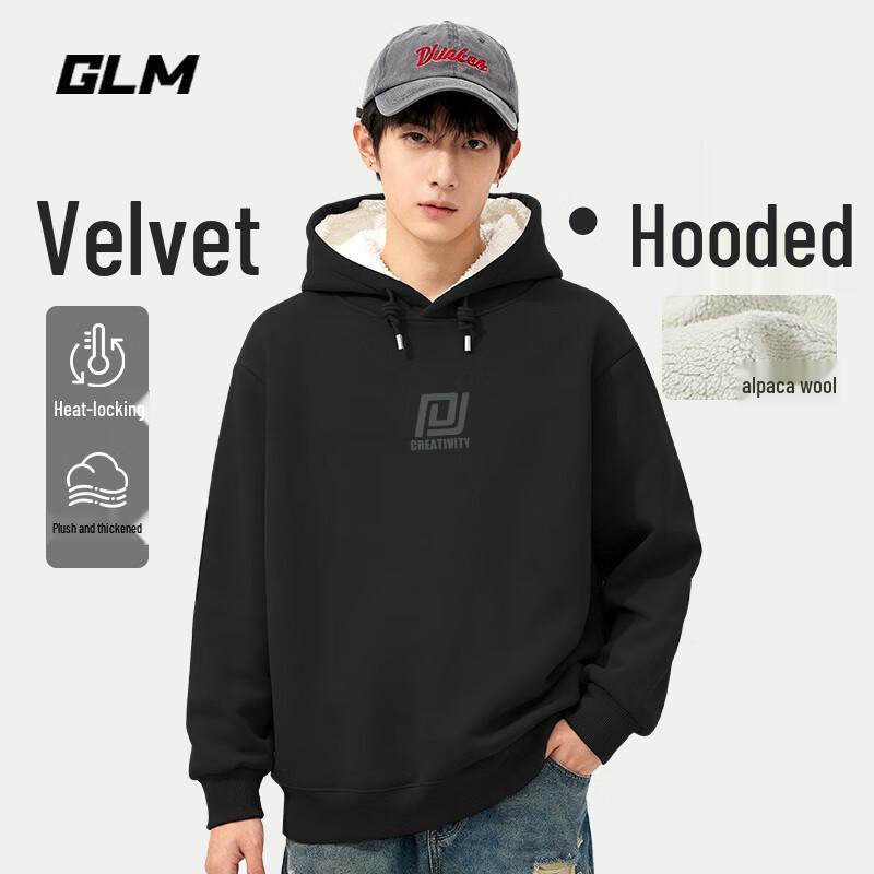 

GLM Men s Winter Lamb Velvet Hooded Sweatshirt 3XL
