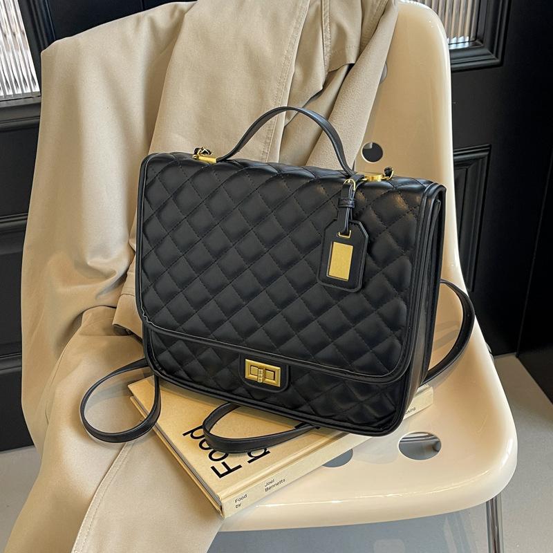 Rauten-Ketten-Rucksack Damenmode Trendiger Studenten-Kleiner Schulrucksack Für Arbeit Pendler Reise-Rucksack