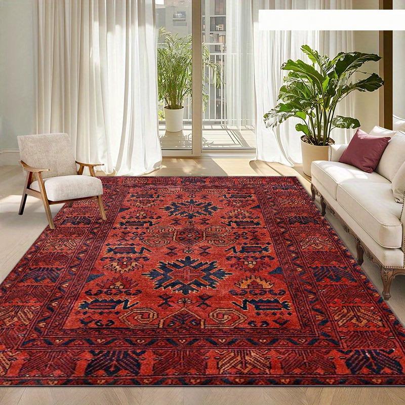 Luxury Vintage Persian Pattern Rug | Polyester, Machine Washable, Suitable for Living Room, Bedroom, Study, Balcony