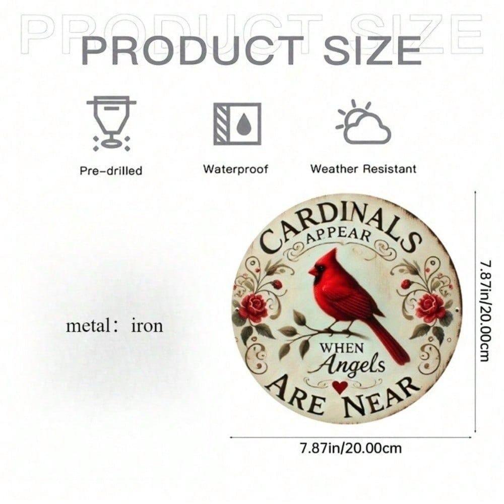 Rustic Metal Wall Art Round Bird Garden Decor